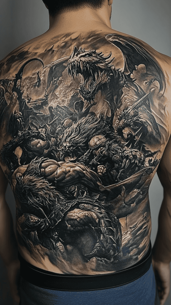 Unleash Your Dark Side: 23 Devilishly Unique Tattoo Ideas for Men 43 Epic Battle Good vs Evil