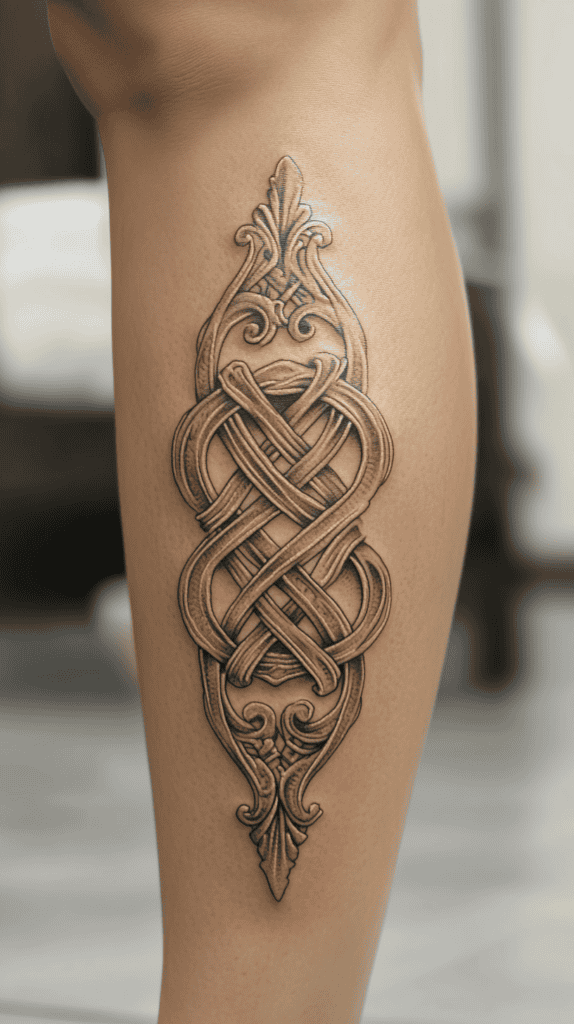 32 Gorgeous Female Leg Sleeve Tattoos 43 Eternal Love Knot 2