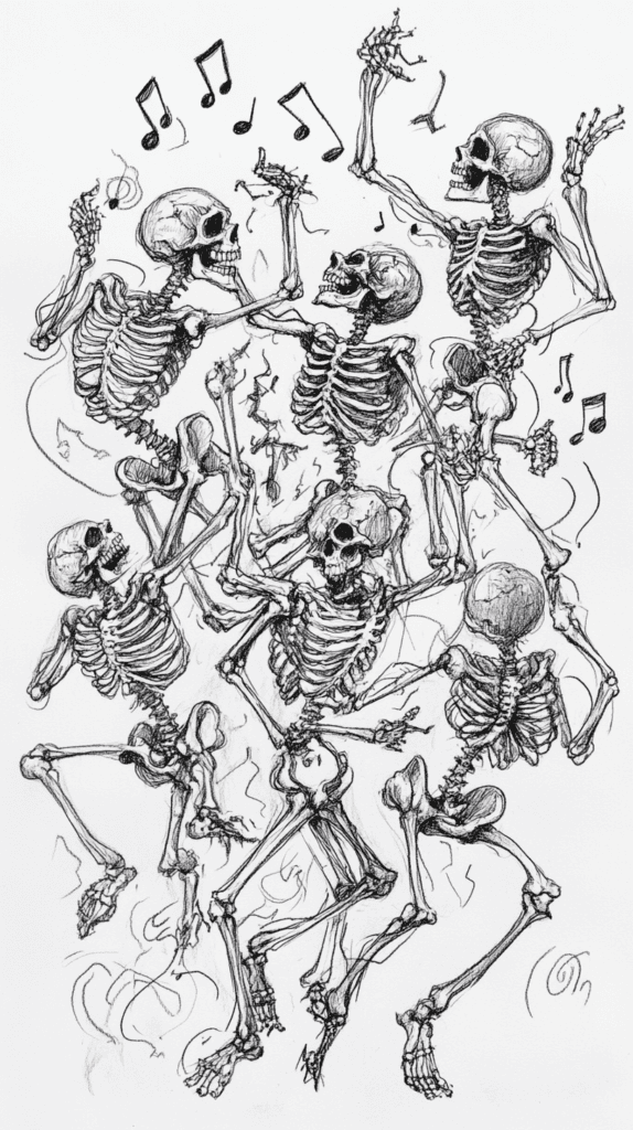 From Eerie to Enchanting: 16 Halloween Drawing Ideas You Never Imagined 17 Ethereal Skeleton Dance