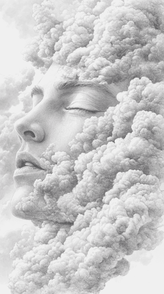 These 30 Trippy Drawing Ideas That Will Revolutionize Your Art 19 Faces in the Clouds