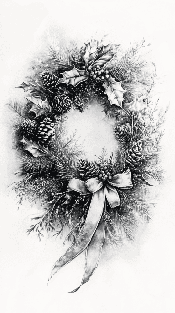 15 Christmas Drawing Ideas to Try This Holiday Season 25 Festive Holiday Wreath