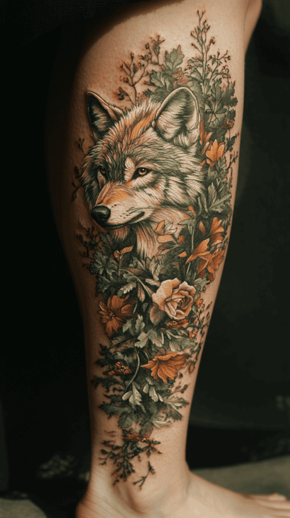 Explore 15 Female Wolf Tattoos That Symbolize Power and Grace 19 Forest Queen 3