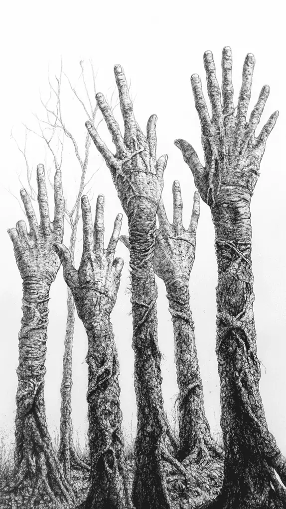 These 30 Trippy Drawing Ideas That Will Revolutionize Your Art 36 Forest of Hands 2