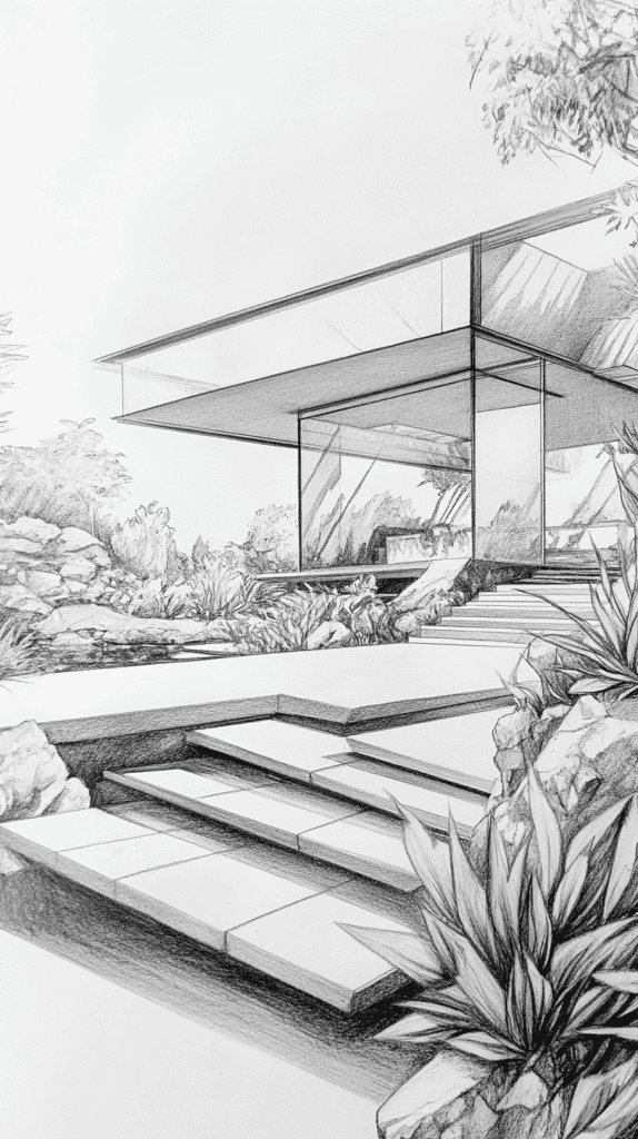 Explore 19 House Drawing Ideas That Blend Imagination with Reality 46 Futuristic Glass Abode 2