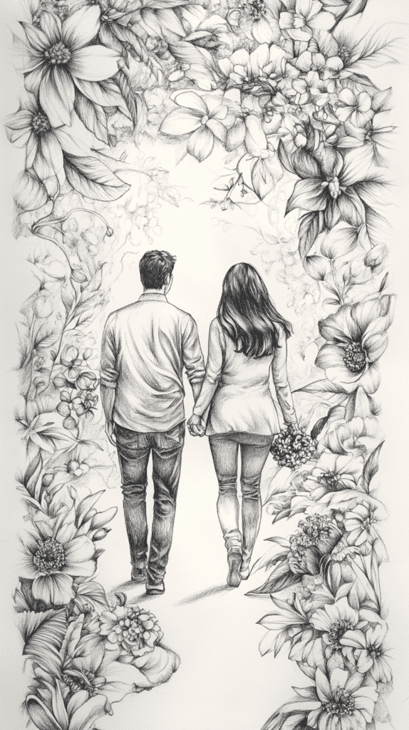Unlock Your Heart: 18 Romantic Drawing Ideas That Capture Love Perfectly 44 Garden of Love 2