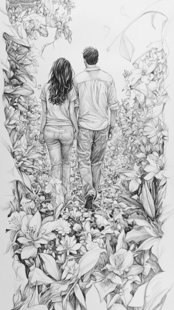 Unlock Your Heart: 18 Romantic Drawing Ideas That Capture Love Perfectly 43 Garden of Love