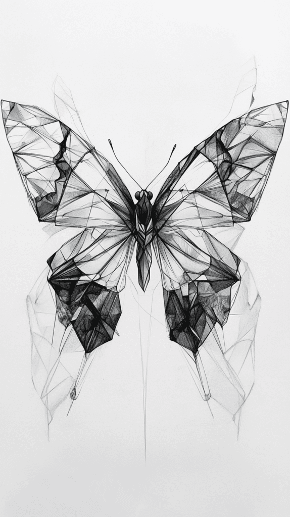 Bored of the Usual? Discover 16 Fresh Butterfly Drawing Concepts 3 Geometric Butterfly 2