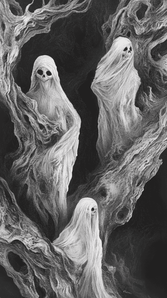 From Eerie to Enchanting: 16 Halloween Drawing Ideas You Never Imagined 8 Ghostly Forest Spirits 2