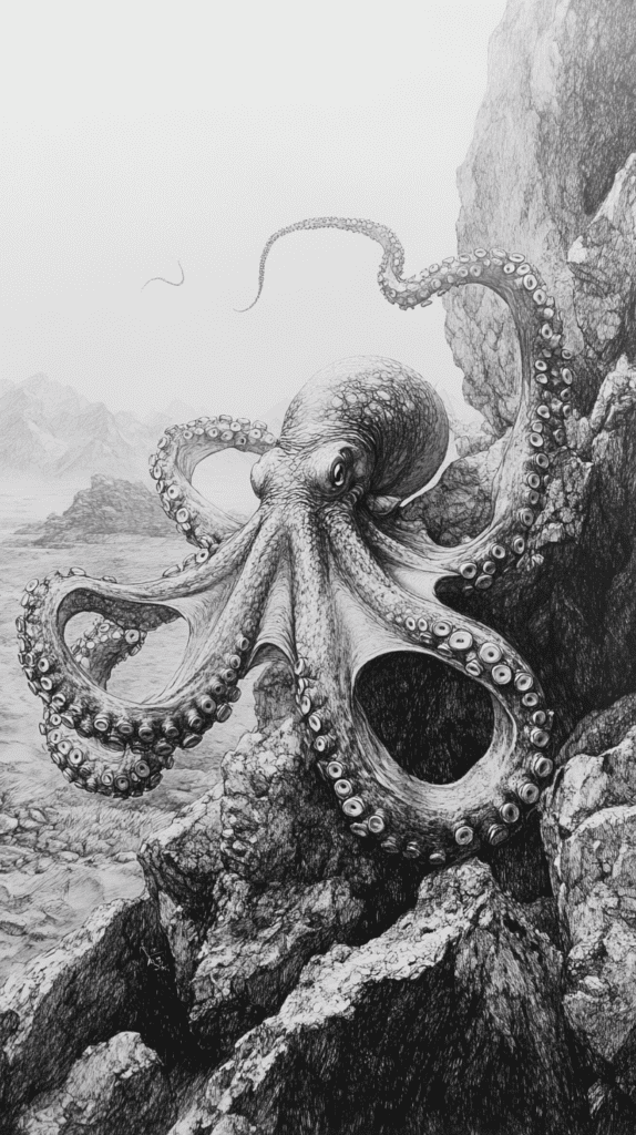 Explore the Depths: 19 Underwater Drawing Ideas You Haven't Tried Yet 24 Giant Octopus Encounter 3