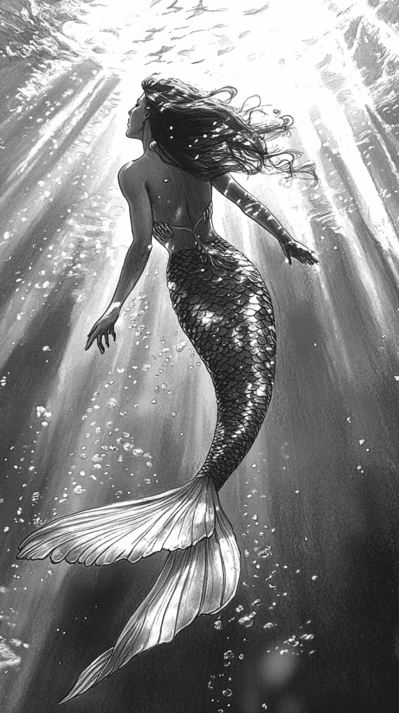 Explore the Depths: 19 Underwater Drawing Ideas You Haven't Tried Yet 42 Glistening Mermaid Tale 2