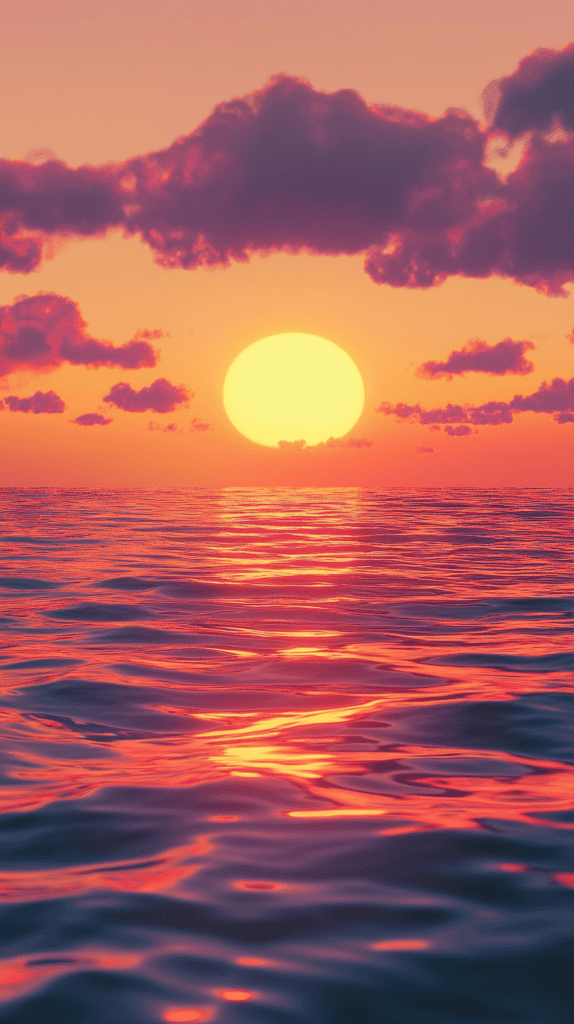 18 Sunset Phone Wallpapers That Elevate Your Screen 3 Golden Hour Over the Ocean 2