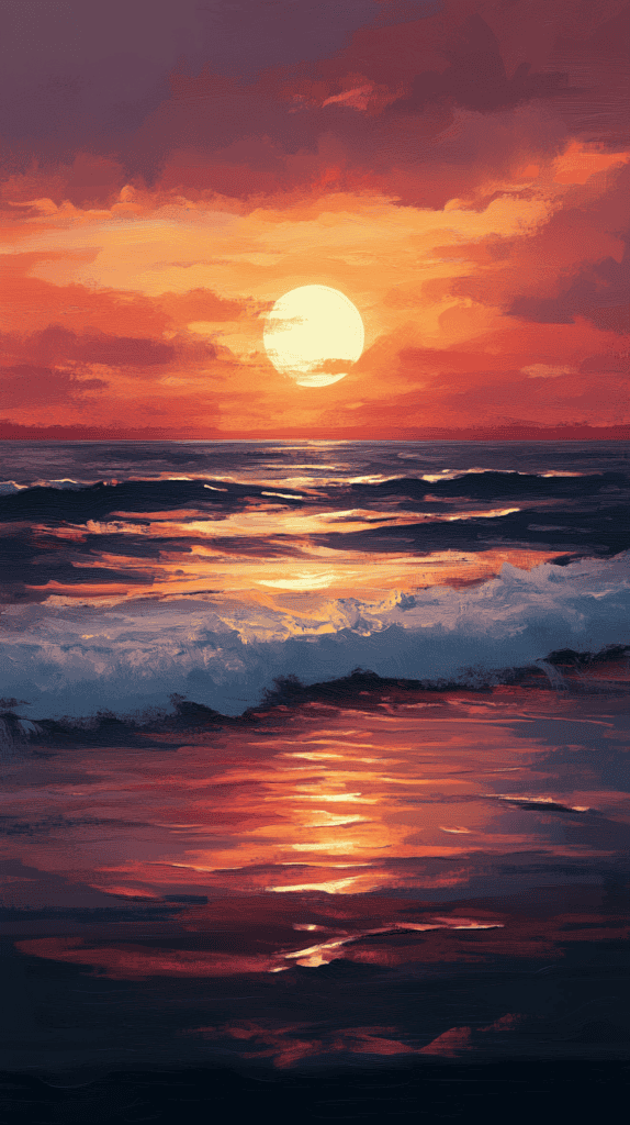 18 Sunset Phone Wallpapers That Elevate Your Screen 2 Golden Hour Over the Ocean