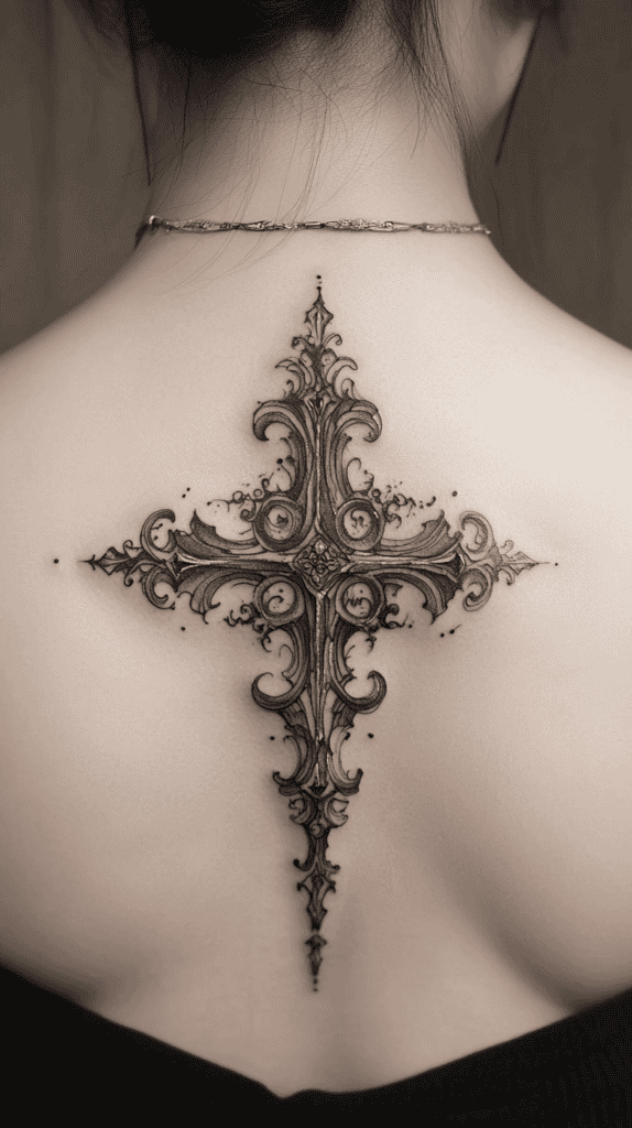 20 Edgy Grunge Tattoo Ideas for Women Who Break the Rules 24 Gothic Cross 2