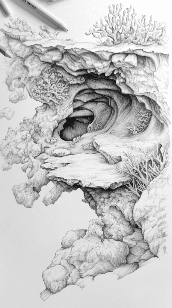 Dive Deep: 18 Ocean-Inspired Drawing Ideas That Will Captivate Your Imagination 30 Hidden Undersea Caves