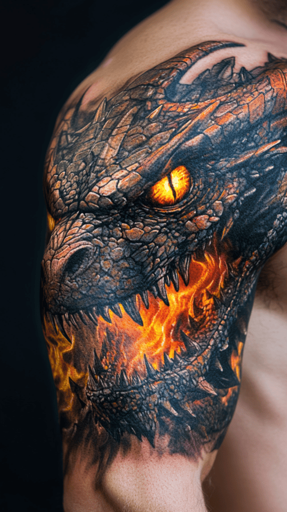 Unleash Your Dark Side: 23 Devilishly Unique Tattoo Ideas for Men 15 Infernal Dragon 2