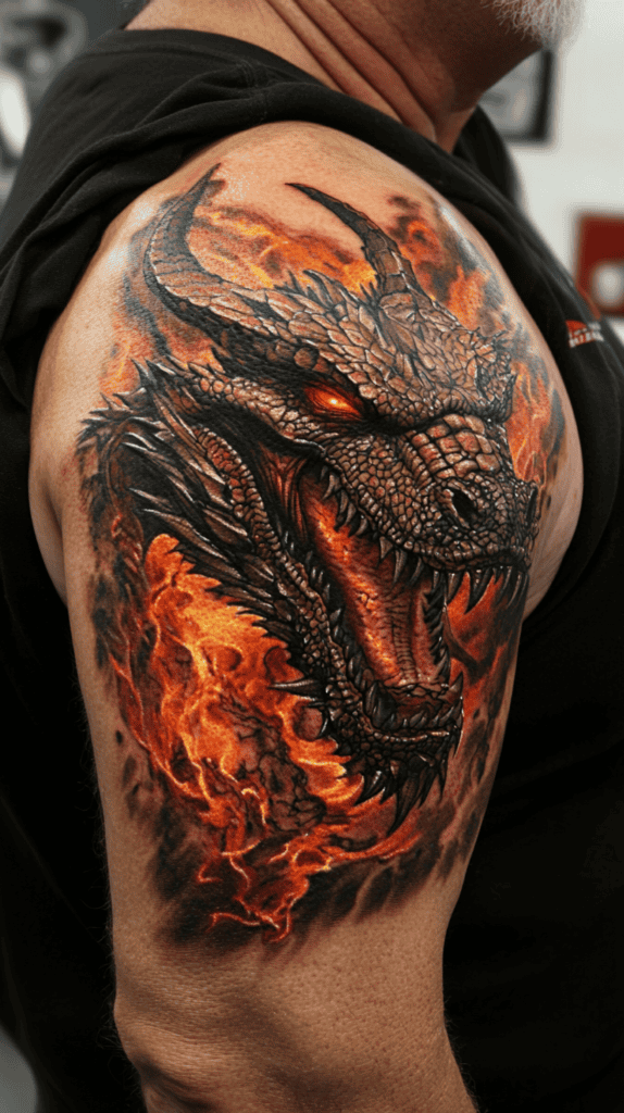 Unleash Your Dark Side: 23 Devilishly Unique Tattoo Ideas for Men 14 Infernal Dragon