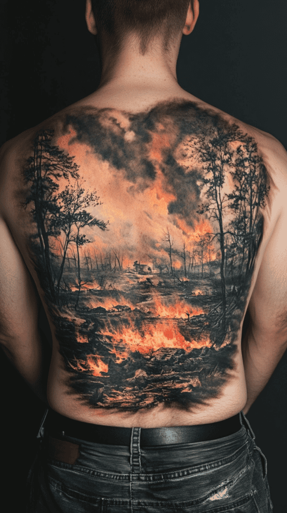 Unleash Your Dark Side: 23 Devilishly Unique Tattoo Ideas for Men 27 Inferno Landscape 2