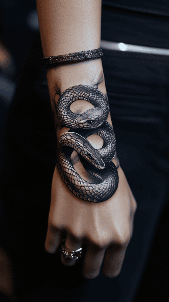 20 Edgy Grunge Tattoo Ideas for Women Who Break the Rules 46 Intertwined Serpents 2