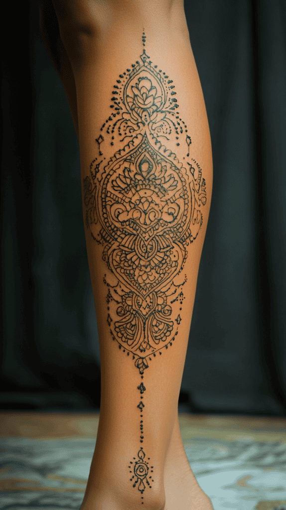 32 Gorgeous Female Leg Sleeve Tattoos 38 Intricate Henna Inspired Art