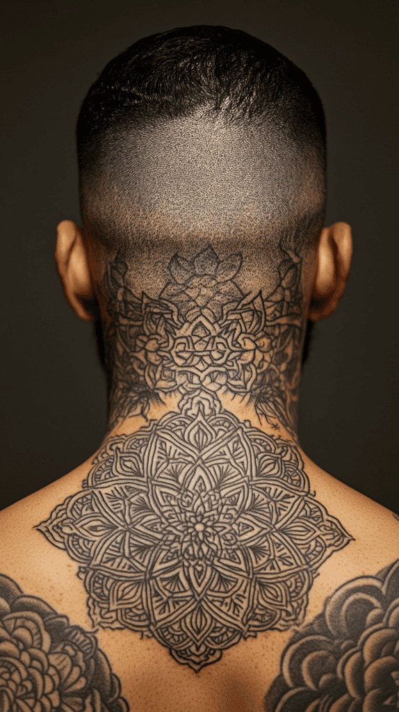 15 Neck Tattoo Ideas for Men Worth Considering 20 Intricate Mandala 3