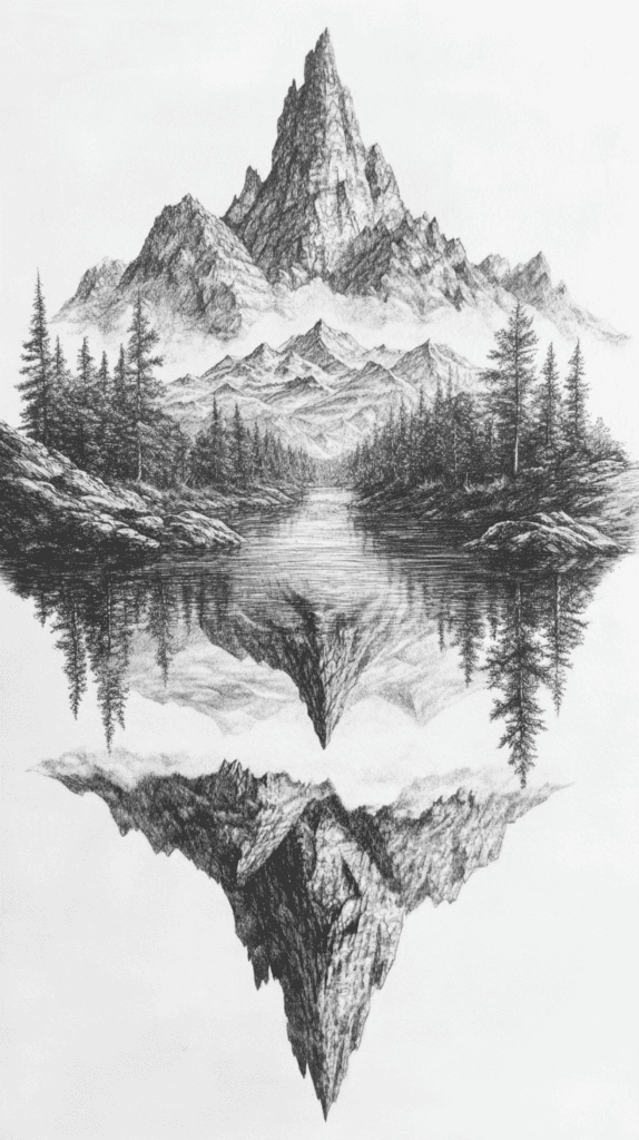 These 30 Trippy Drawing Ideas That Will Revolutionize Your Art 40 Inverted Reflections 2