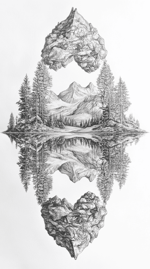 These 30 Trippy Drawing Ideas That Will Revolutionize Your Art 39 Inverted Reflections