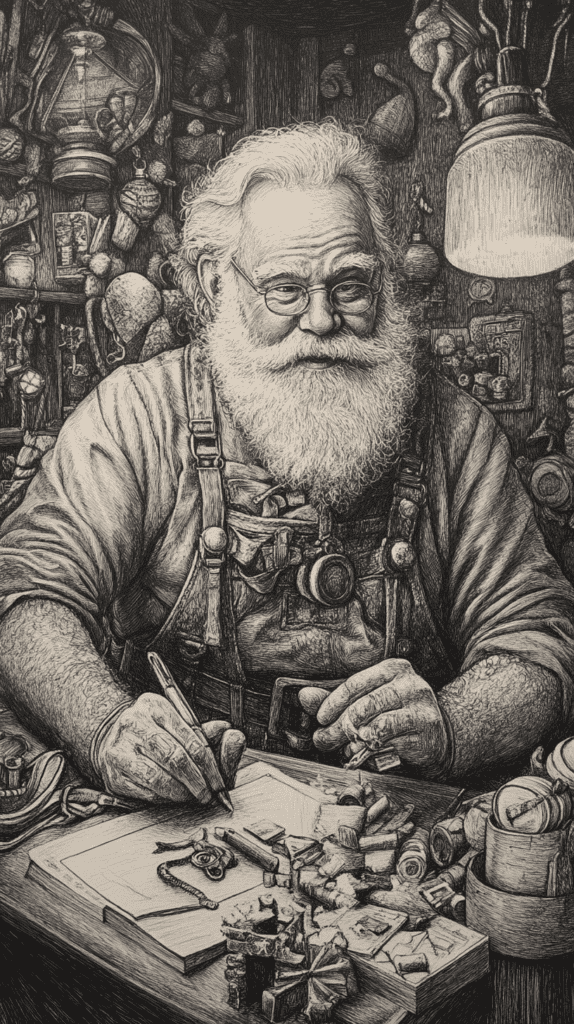 15 Christmas Drawing Ideas to Try This Holiday Season 7 Jolly Santa Preparing Gifts 2
