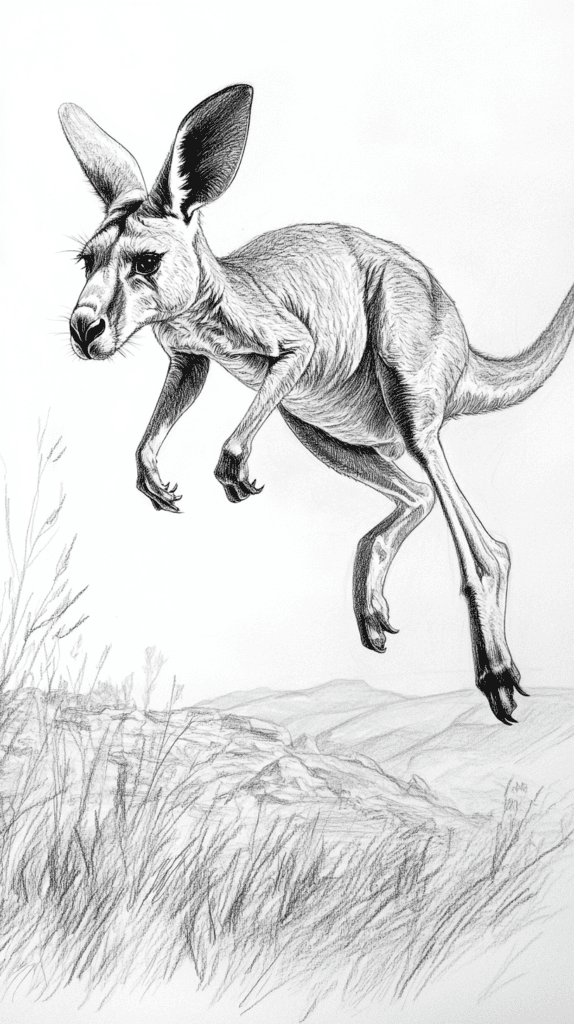 The 19 Animal Drawing Ideas Every Aspiring Artist Should Try 44 Leaping Kangaroo 2