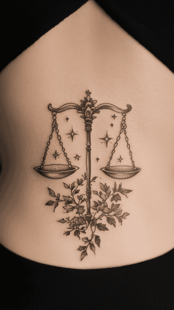 Discover Your Perfect Celestial Ink: Zodiac Tattoo Ideas for Women 19 Libra The Harmonious Balance 2