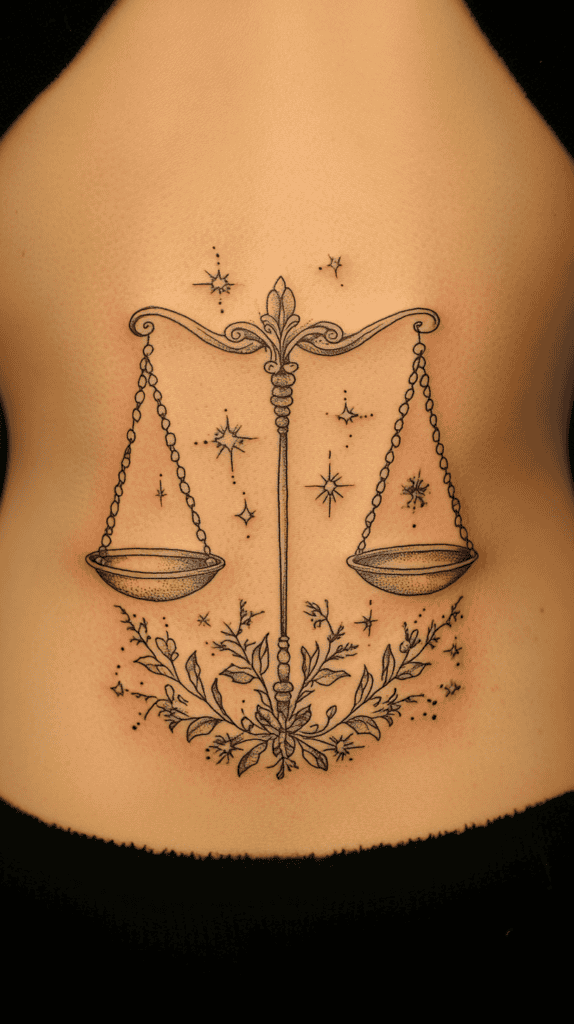 Discover Your Perfect Celestial Ink: Zodiac Tattoo Ideas for Women 18 Libra The Harmonious Balance