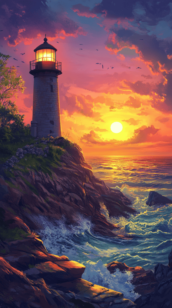 18 Sunset Phone Wallpapers That Elevate Your Screen 44 Lighthouse Beacon