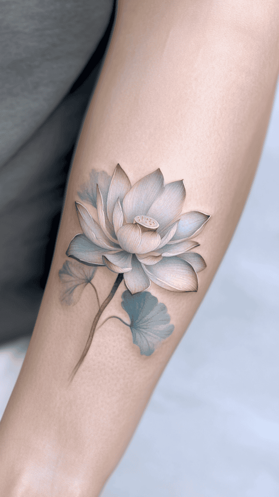 35 Forearm Tattoos for Women Worth Considering 31 Lotus Blossom