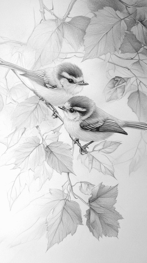 Unlock Your Heart: 18 Romantic Drawing Ideas That Capture Love Perfectly 15 Lovebirds on a Branch 2