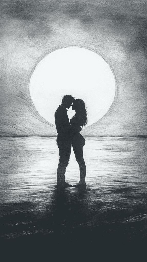 Unlock Your Heart: 18 Romantic Drawing Ideas That Capture Love Perfectly 3 Lovers Silhouette at Sunset 2