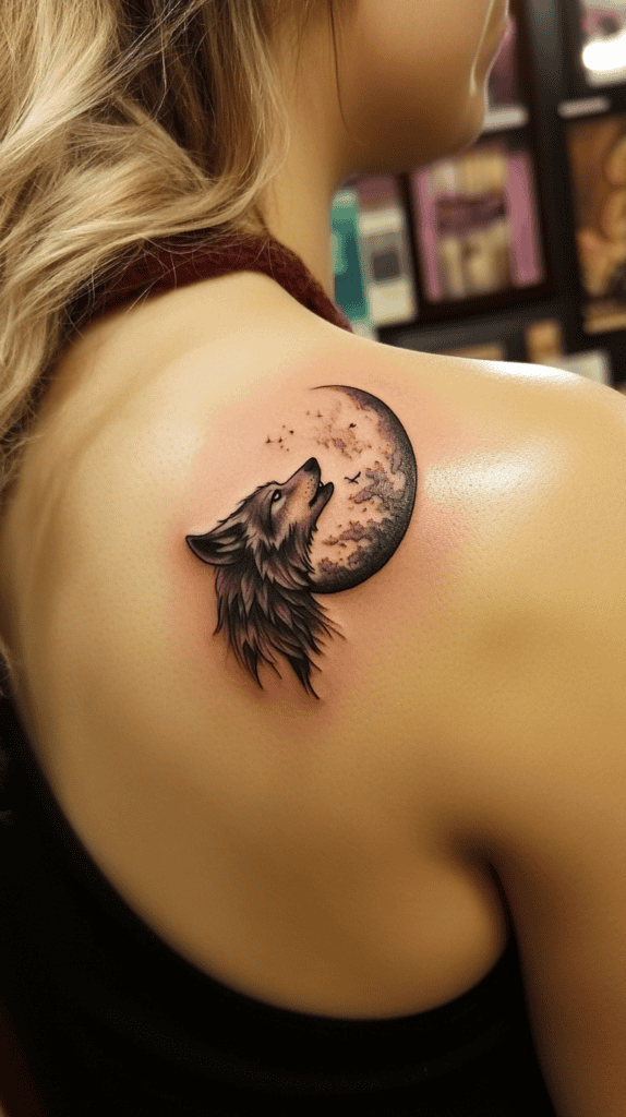 Explore 15 Female Wolf Tattoos That Symbolize Power and Grace 5 Lunar Connection 2