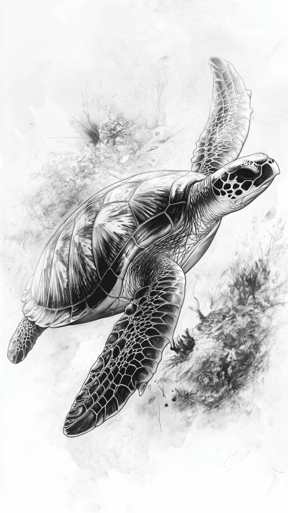 Dive Deep: 18 Ocean-Inspired Drawing Ideas That Will Captivate Your Imagination 3 Majestic Sea Turtles 2