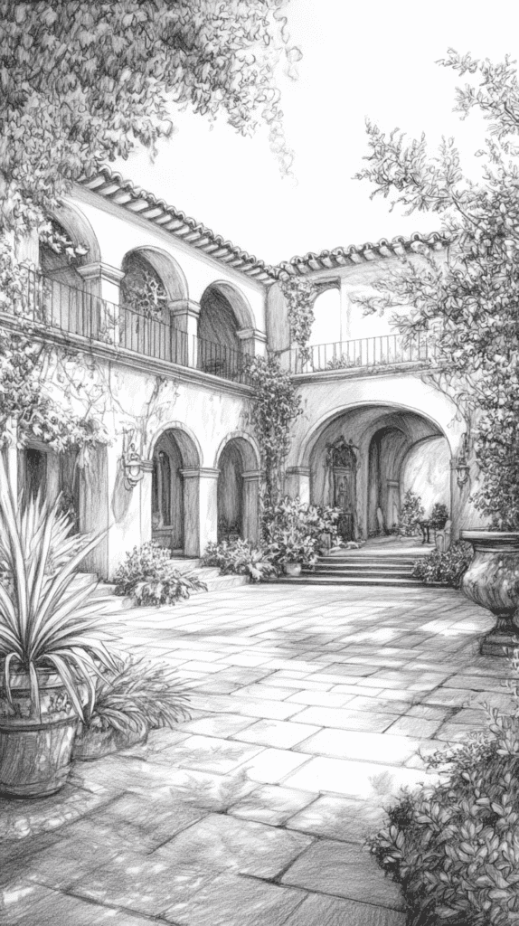Explore 19 House Drawing Ideas That Blend Imagination with Reality 42 Mediterranean Villa Vibe