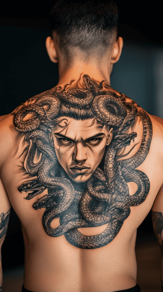 Modern Spartan: 18 Greek Tattoo Ideas Every Man Should Consider 10 Medusas Gaze 1