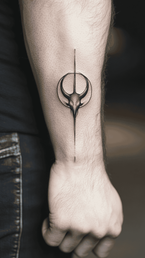 Unleash Your Dark Side: 23 Devilishly Unique Tattoo Ideas for Men 29 Minimalist Devil Symbol 2