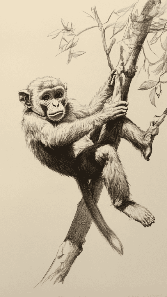 The 19 Animal Drawing Ideas Every Aspiring Artist Should Try 31 Mischievous Monkey Swinging 2