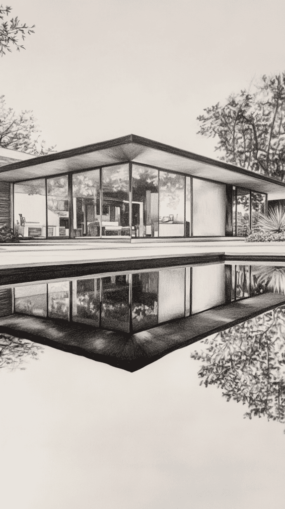 Explore 19 House Drawing Ideas That Blend Imagination with Reality 4 Modern Minimalist Marvel