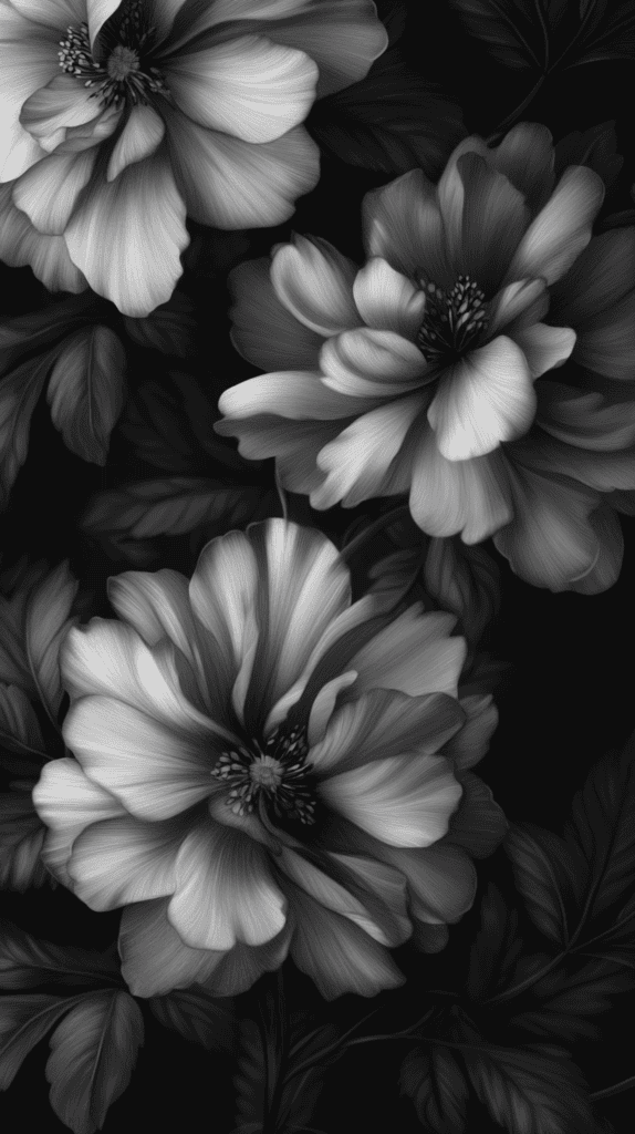 18 Floral Wallpapers to Revamp Your Phone Screen 13 Monochrome Floral Fantasy