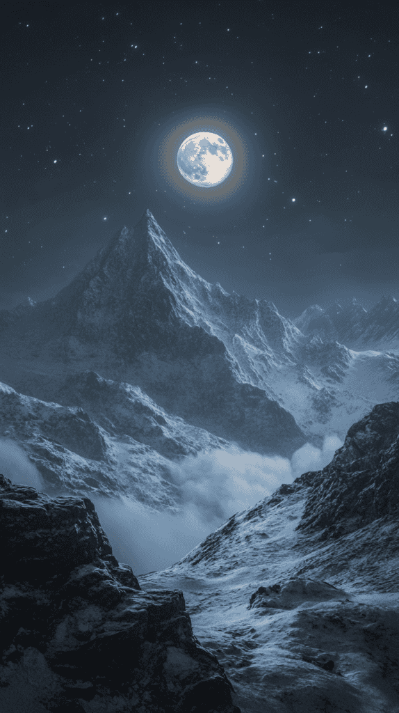 From Dusk Till Dawn: 21 Night-Inspired Wallpapers That Will Illuminate Your Phone 8 Moonlit Mountain Range 2