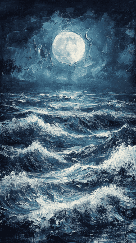 Feeling Blue? 18 Mesmerizing Navy Wallpaper Backgrounds for Your Phone 36 Moonlit Waves