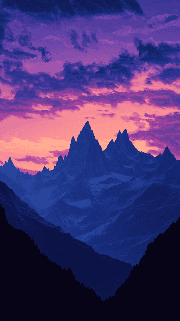 18 Sunset Phone Wallpapers That Elevate Your Screen 6 Mountain Peaks in Twilight 2
