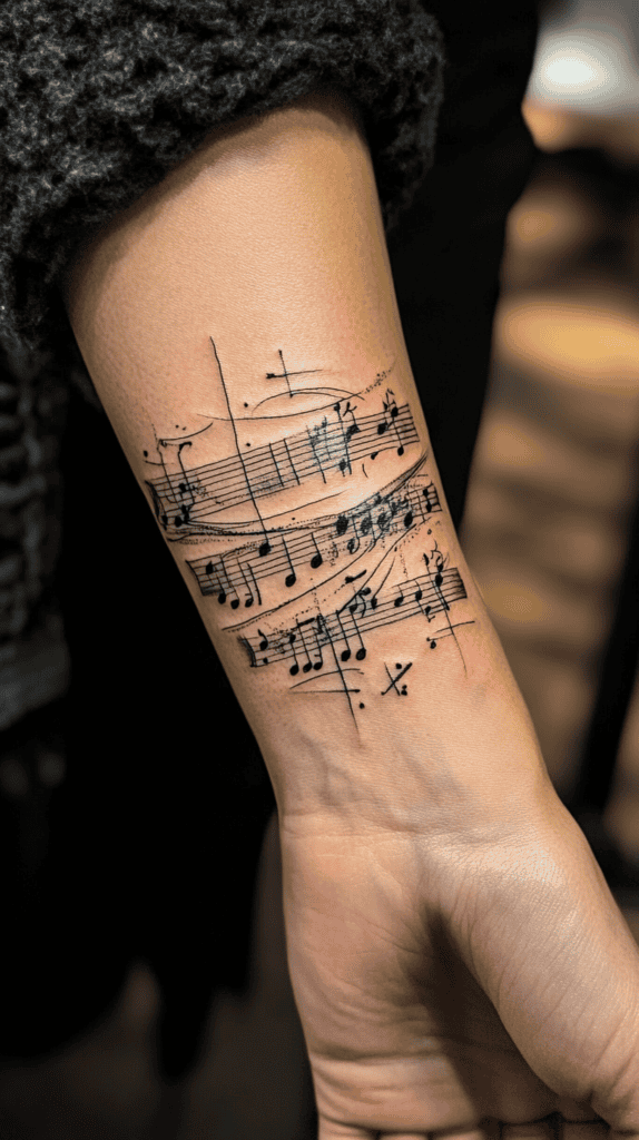 18 Emo Tattoo Ideas Worth Considering for Self-Expression 16 Music Note and Lyrics 2