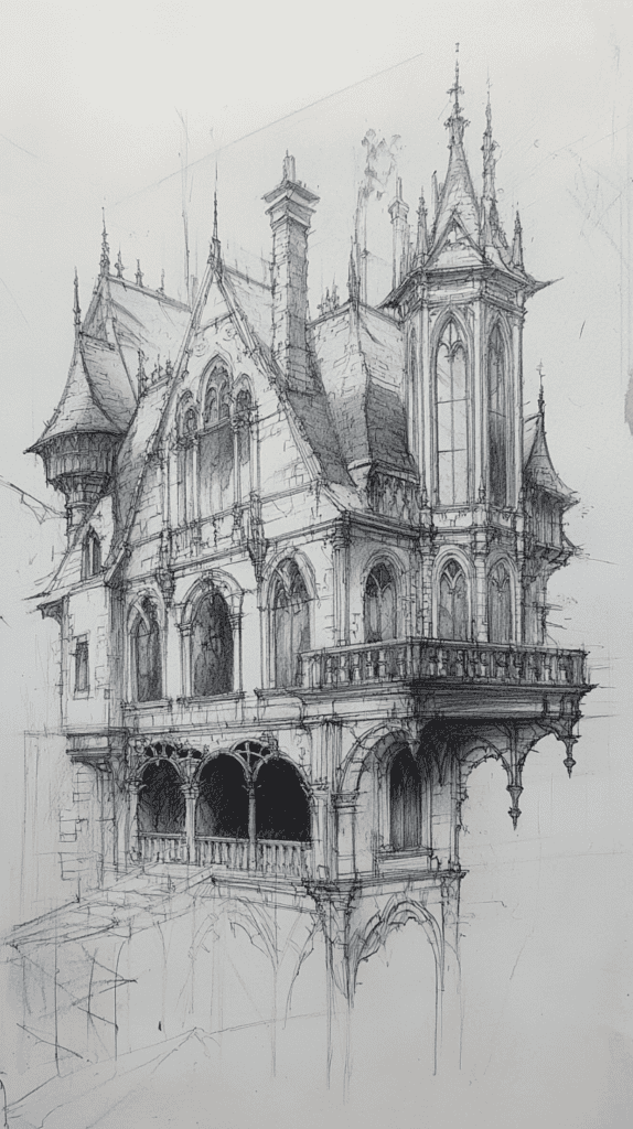 From Eerie to Enchanting: 16 Halloween Drawing Ideas You Never Imagined 4 Mystical Haunted Mansion 3