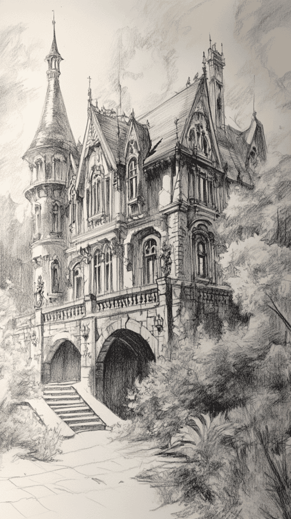From Eerie to Enchanting: 16 Halloween Drawing Ideas You Never Imagined 2 Mystical Haunted Mansion