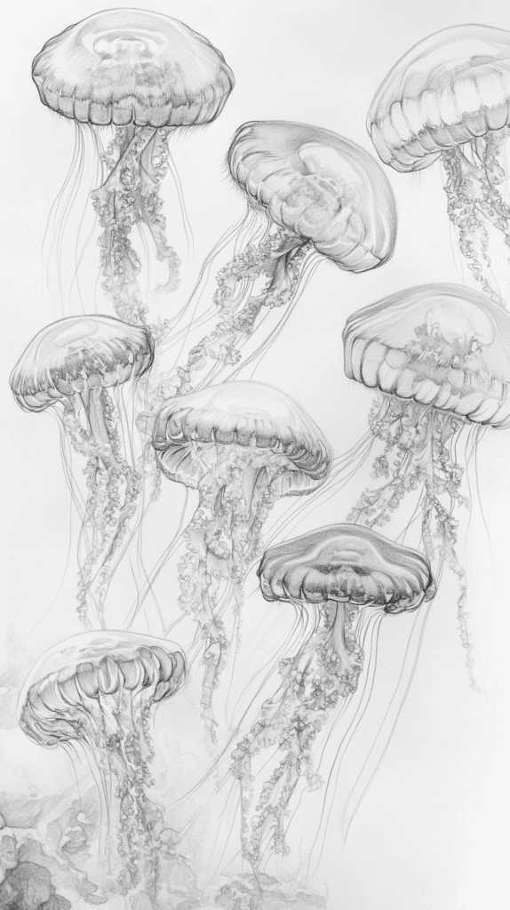Explore the Depths: 19 Underwater Drawing Ideas You Haven't Tried Yet 5 Mystical Jellyfish Ballet