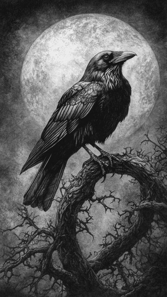 From Eerie to Enchanting: 16 Halloween Drawing Ideas You Never Imagined 51 Mystical Ravens Perch 3